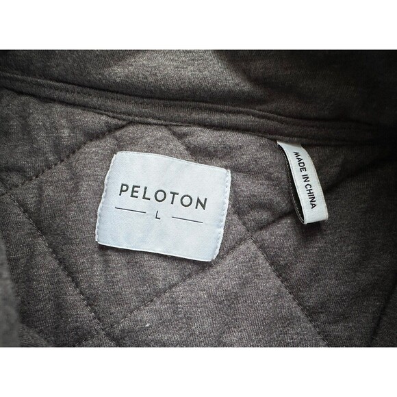 Peloton Cotton Blend Quilted Snap Front Jacket Shacket Heathered Gray - Large - Picture 4 of 8
